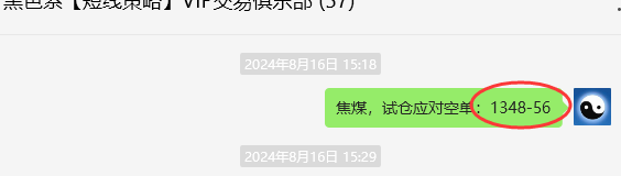 8月19日，焦煤：VIP精准交易策略（日间）多空减平77点