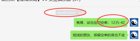 9月9日，焦煤：VIP精准交易策略（日间）多空减平75点