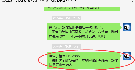 9月13日，螺纹钢：VIP精准策略（短多）完成200点跟踪目标