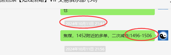 10月14日，焦煤：VIP精准策略（日间）多空减平96点